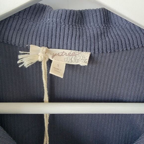 mystree women's shacket size S plaid corduroy button down blue - Picture 7 of 7